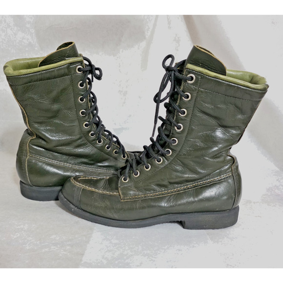 VTG Browning The Sportsman’s Boot Green Leather Lace Up Hunting Boots USA 7.5 A main image 14